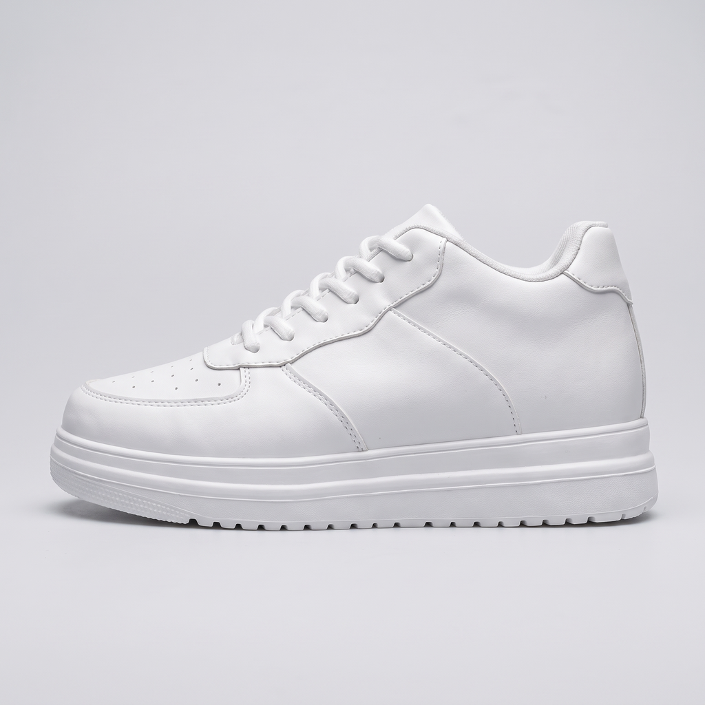 STATURE Airlift white sneaker side profile showing the layered sole