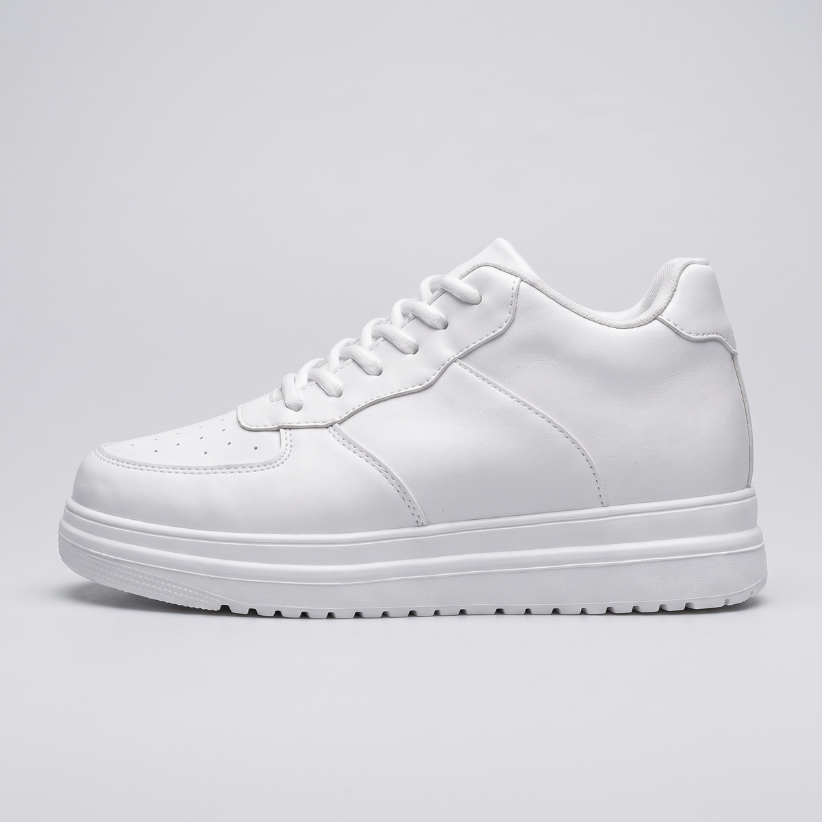STATURE Airlift white sneaker side profile showing the layered sole