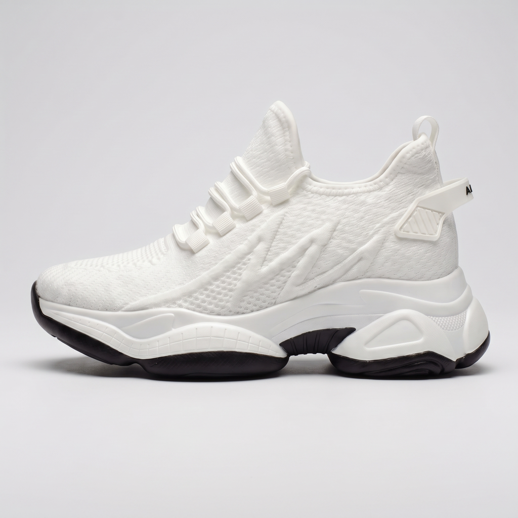 STATURE Altitude white sneaker side profile with tall sole